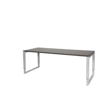 Stretto Plus Verstelbaar Bureau, 200 x 80 cm, Logan Eiken Blad, Aluminium Poten