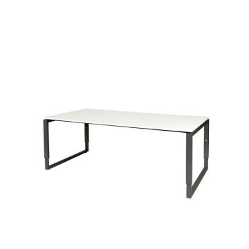 Domino Plus Vergadertafel, 200 x 100 cm, Wit, Zwart