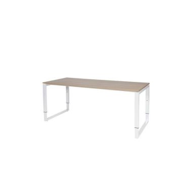 Stretto Plus Verstelbaar Bureau, 180 x 80 cm, Robson Eiken Blad, Witte Poten