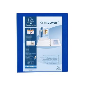 KreaCover Presentatieringband A4+ 25 mm 4-rings Blauw