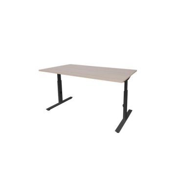 Linesto Plus Verstelbaar Bureau, 120 x 80 cm, Licht Eiken, Zwart