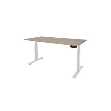 Dextro Plus Verstelbaar Bureau, 160 x 80 cm, Licht Kersen, Wit