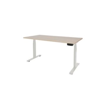 Dextro Plus Verstelbaar Bureau, 180 x 90 cm, Licht Eiken, Wit