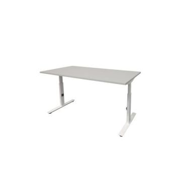 Linesto Plus Verstelbaar Bureau, 120 x 80 cm, Lichtgrijs, Wit