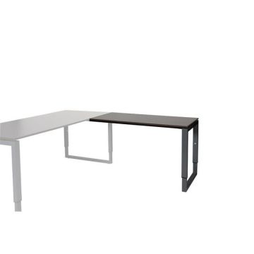 Stretto Plus Verstelbare Aanbouwtafel, 120 x 60 cm, Logan Eiken, Zwart