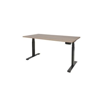 Dextro Plus Verstelbaar Bureau, 180 x 80 cm, Licht Kersen, Zwart