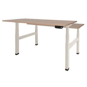 Dextro Plus Duo Verstelbaar Bureau, 180 x 80 cm, Licht Kersen, Wit