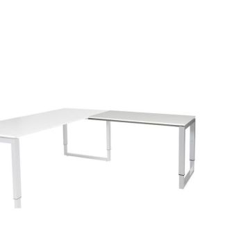 Stretto Plus Verstelbare Aanbouwtafel, 120 x 60 cm, Wit, Aluminium