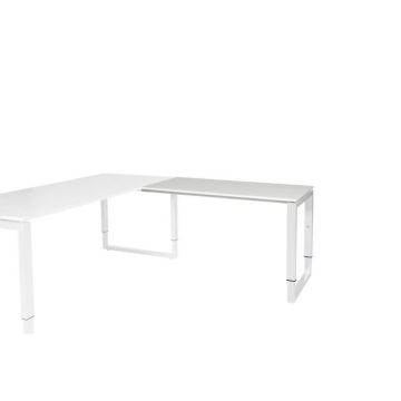 Stretto Plus Verstelbare Aanbouwtafel, 120 x 60 cm, Lichtgrijs, Wit