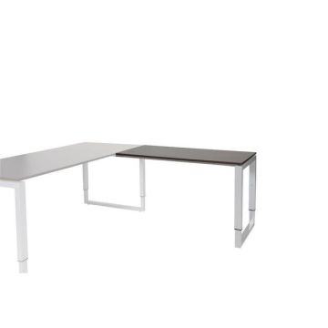 Stretto Plus Verstelbare Aanbouwtafel, 120 x 60 cm, Logan Eiken, Aluminium