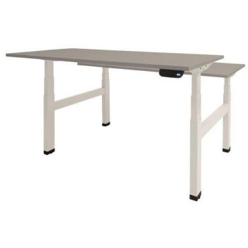 Dextro Plus Duo Verstelbaar Bureau, 180 x 80 cm, Lichtgrijs, Wit