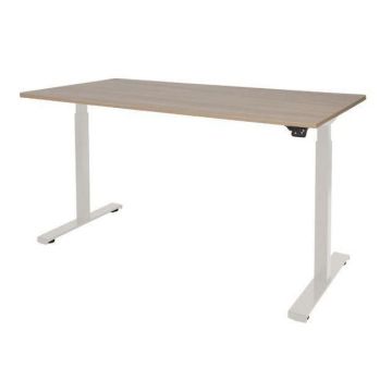 Dextro Basic Verstelbaar Bureau, 180 x 90 cm, Licht Kersen, Wit