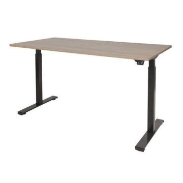 Dextro Basic Verstelbaar Bureau, 140 x 80 cm, Licht Kersen, Zwart