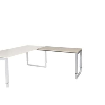 Stretto Plus Verstelbare Aanbouwtafel, 120 x 60 cm, Robson Eiken, Aluminium