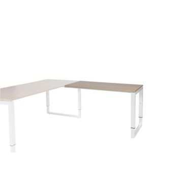 Stretto Plus Verstelbare Aanbouwtafel, 120 x 60 cm, Licht Kersen, Wit