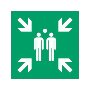 Pictogram Verzamelplaats, Plastic, 300 x 300 mm, Groen, Wit