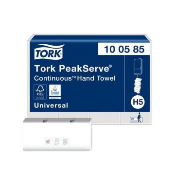 PeakServe Continu H5 Gevouwen Papieren Handdoeken, 1 Laag, 20.1 x 22.5 cm, Wit