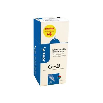 G-2 Value Pack 16 en 4 Gelpen Rolschrijvers, Medium Punt 0.7 mm, Zwart, Blauw, Rood, Groen