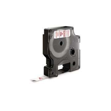 D1 Labelcassette, 9 mm x 7 m, Rood op Wit