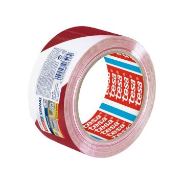 Signal Premium Waarschuwings- en markeringstape, 50 mm x 66 m, Rood-Wit