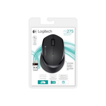 LOGITECH M280 Mouse right-handed optical 3 buttons wireless 2.4 GHz USB wireless receiver black