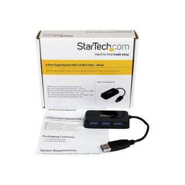 STARTECH.COM ST4300MINU3B 4 Port SuperSpeed Mini USB 3.0 Hub Black