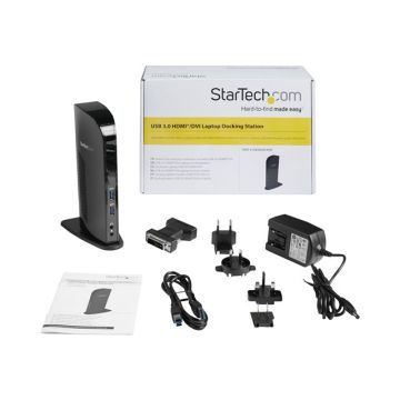 STARTECH.COM USB 3.0 Docking Station - Dual Monitor HDMI and DVI - Ethernet - Audio - Universal Dock