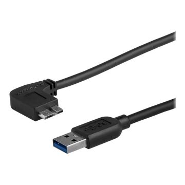 STARTECH.COM Slim Micro USB 3.0 Cable - M/M - Left-Angle Micro-USB - 0.5m 20in