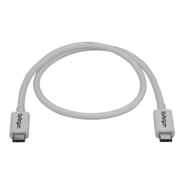 STARTECH.COM Thunderbolt 3 Cable - 40Gbps - 0.5m - White - Thunderbolt USB and DisplayPort Compatible