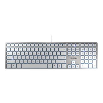 CHERRY KC 6000 Slim Corded Keyboard - USB - SILVER - US-Englisch with EURO Symbol (US)