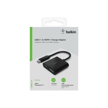 BELKIN USB-C to HDMI + Charge Adapter BLK 60W PD