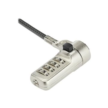 STARTECH.COM Laptop Cable Lock - 4-Digit Resettable Combination Lock - For Wedge Security Slot - 2m Steel Cable