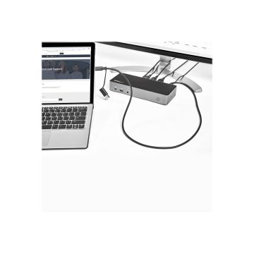 STARTECH.COM USB-C & USB-A Dock - Hybrid Triple Monitor Laptop Docking Station DisplayPort & HDMI 4K