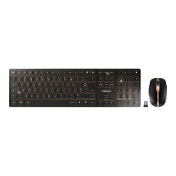 CHERRY DW 9100 Slim Wireless Keyboard and Mouse Black/Bronze (BE)