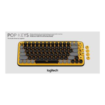 LOGITECH POP Keys Wireless Mechanical Keyboard With Emoji Keys - BLAST YELLOW - (DE)