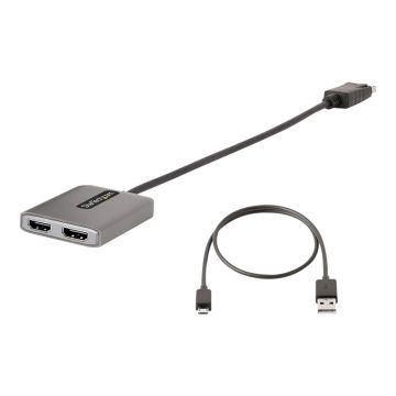 STARTECH.COM DP 1.4 to Dual HDMI MST HUB - Dual HDMI 4K 60Hz - DisplayPort Multi Monitor Adapter w/ 1ft cable