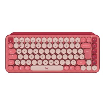 LOGITECH POP Keys Wireless Mechanical Keyboard With Emoji Keys - HEARTBREAKER ROSE INTNL UK