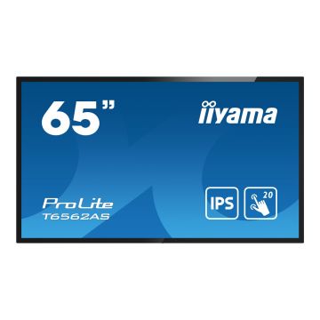 IIYAMA T6562AS-B1 4k UHD LCD 65inch 20 Points PCAP 500cd/m2 1200:1 3840x2160 AG RS232C 16GB eMMC 2GB