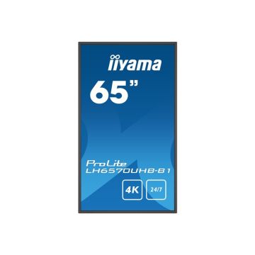 IIYAMA LH6570UHB-B1 65inch Super Slim 3840x2160 4K UHD VA panel 30mm depth 2xHDMI USB Media 700cd/m2