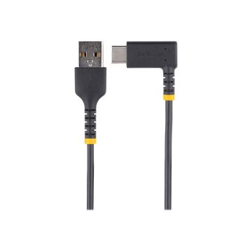 STARTECH.COM 3ft 1cm USB A to C Charging Cable Right Angle Heavy Duty Fast Charge USB-C Cable Durable and Rugged Aramid Fiber 3A