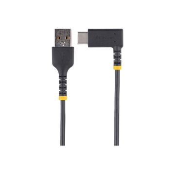 STARTECH.COM 6ft 2m USB A to C Charging Cable Right Angle Heavy Duty Fast Charge USB-C Cable Durable and Rugged Aramid Fiber 3A