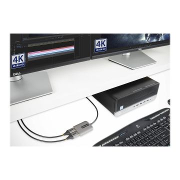 STARTECH.COM 2-Port DisplayPort MST Hub Dual 4K 60Hz DP 1.4multi-Monitor Video Adapter 1ft Built-in Cable USB Powered Windows Only