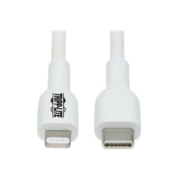 EATON TRIPPLITE Safe-IT USB-C to Lightning Sync/Charge Antibacterial Cable M/M MFi Certified White 1m 3.3 ft.