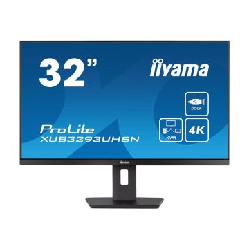 IIYAMA XUB3293UHSN-B5 32inch ETE IPS 3840x2160 UHD 1000:1 350cd/m2 4ms HDMI DP USB-C Dock Speakers L