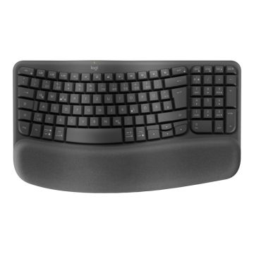 LOGITECH Wave Keys Keyboard with cushioned palm rest wireless Bluetooth LE QWERTY graphite (PAN)