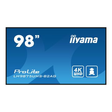 IIYAMA LH9875UHS-B2AG 98inch 3840x2160 UHD IPS panel Haze 25perc 500cd/m2 Landscape and Portrait Spe