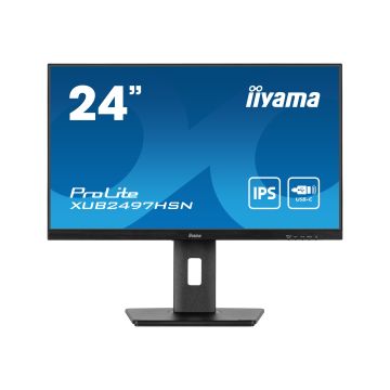 IIYAMA XUB2497HSN-B2 24inch IPS FHD 100Hz 300cd/m2 1ms HDMI DP DP Out 3xUSB 3.2 USB C 7.5W LAN Speak