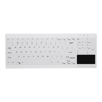 CHERRY Hygiene Compact Ultraflat Touchpad Keyboard with NumPad Fully Sealed Watertight USB White (FR)