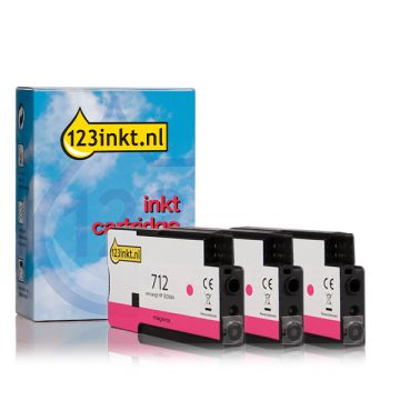 123inkt huismerk vervangt HP 712 (3ED78A) magenta multipack 3 stuks