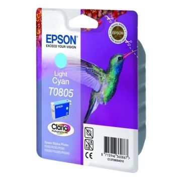 Epson T0805 inktcartridge licht cyaan (origineel)